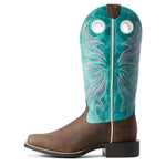 Load image into Gallery viewer, Ariat Women Round Up Ryder Western Boot | Sassy Brown/ Miami Blue
