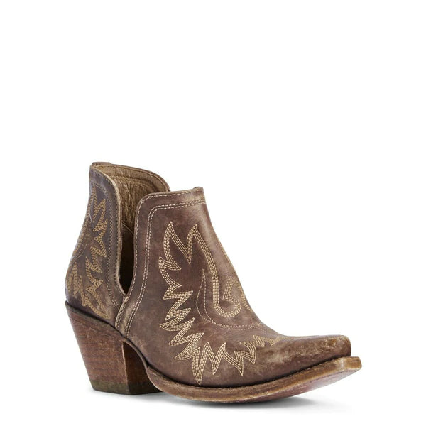 Ariat® Ladies Dixon Distressed Brown Western Ankle Boots |
