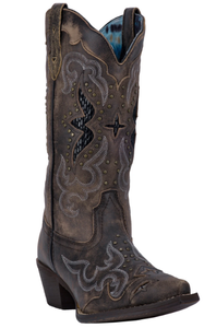 Lucretia Women's Cowboy Boot | Gray & Black