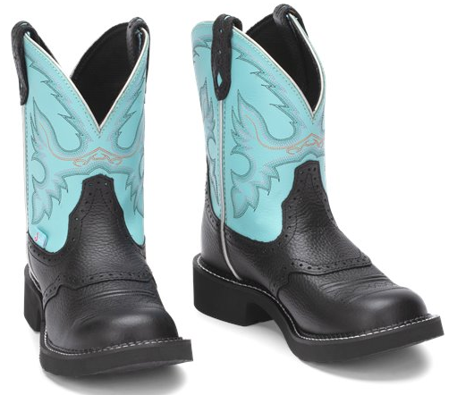 Justin Womens Boots Gemma | Black & Turquoise