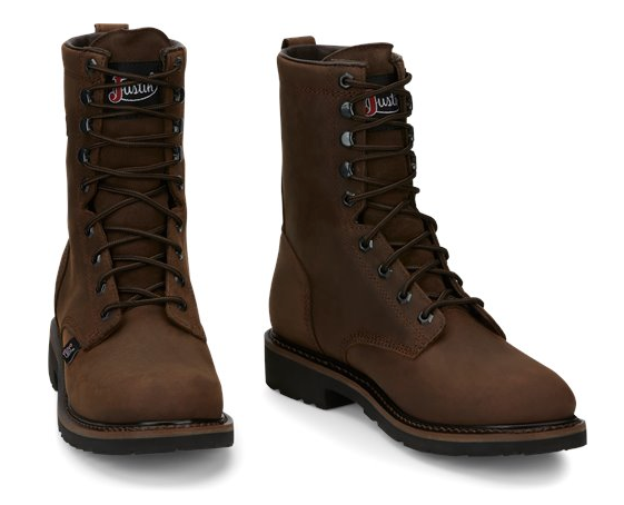 Justin Men's Drywall Lace Up Work Boots | Aged Brown